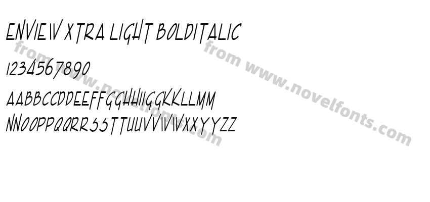 Enview Xtra Light BoldItalicPreview