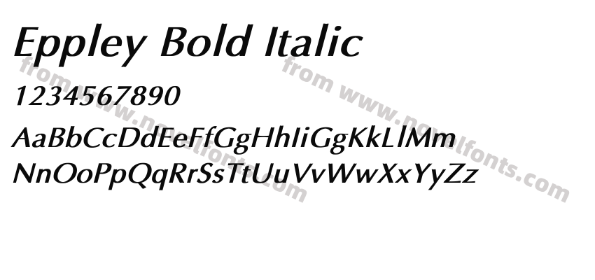 Eppley Bold ItalicPreview