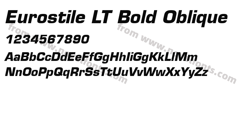 Eurostile LT Bold ObliquePreview