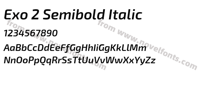 Exo 2 Semibold ItalicPreview