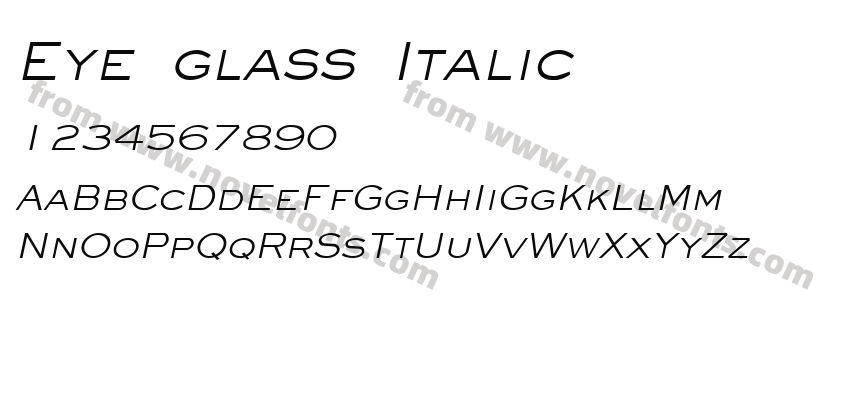 Eye glass ItalicPreview