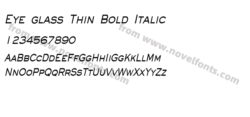 Eye glass Thin Bold ItalicPreview