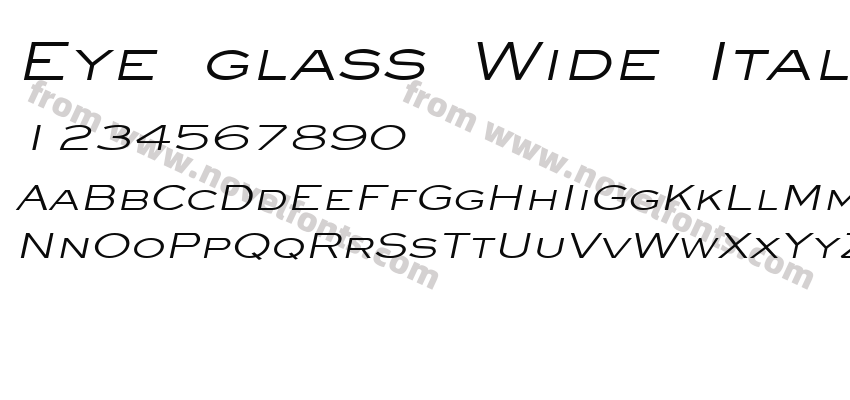 Eye glass Wide ItalicPreview