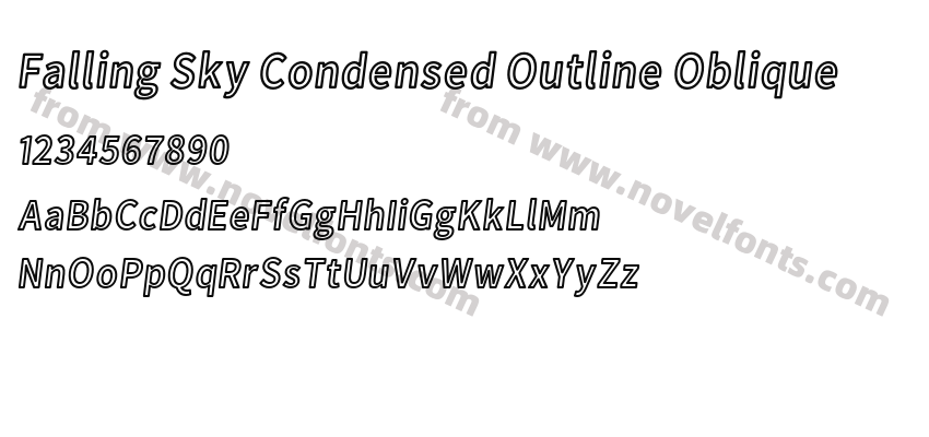 Falling Sky Condensed Outline ObliquePreview