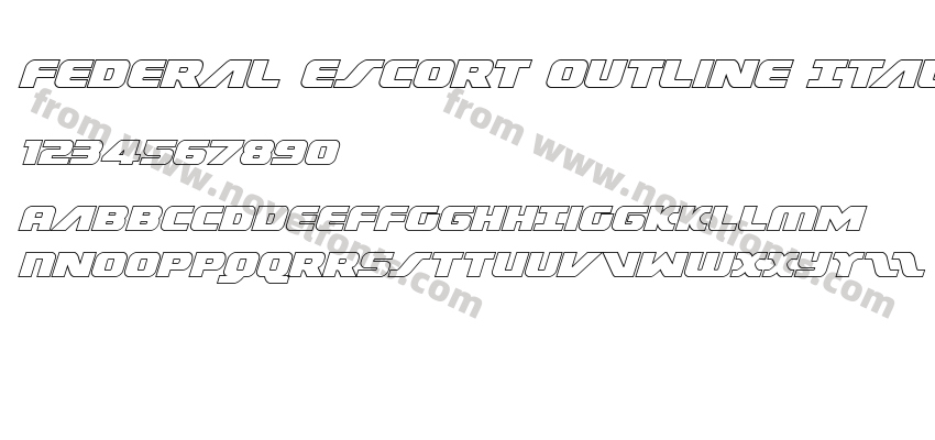 Federal Escort Outline ItalicPreview