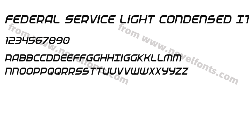 Federal Service Light Condensed ItalicPreview