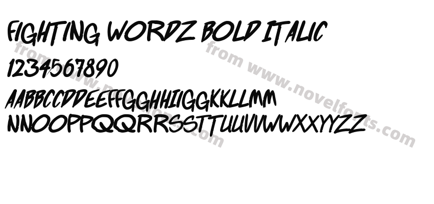 Fighting wordz Bold ItalicPreview