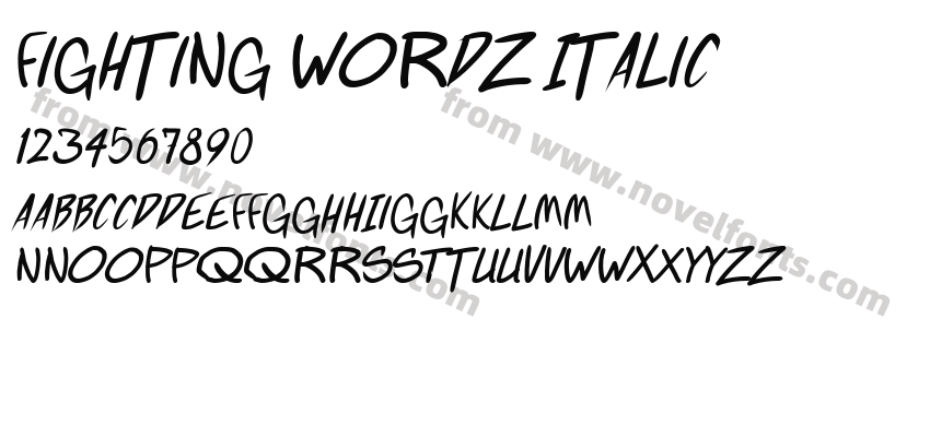 Fighting wordz ItalicPreview