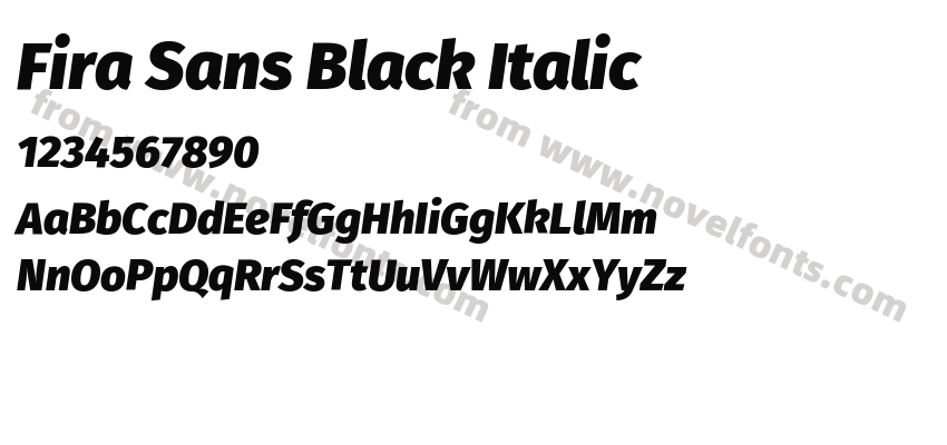 Fira Sans Black ItalicPreview