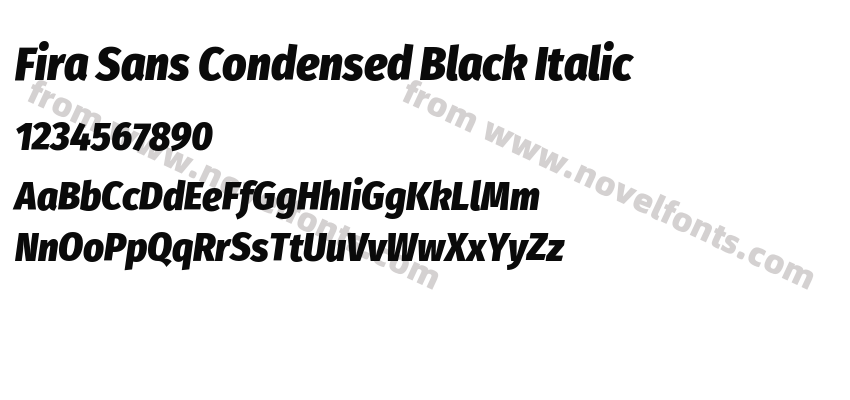 Fira Sans Condensed Black ItalicPreview