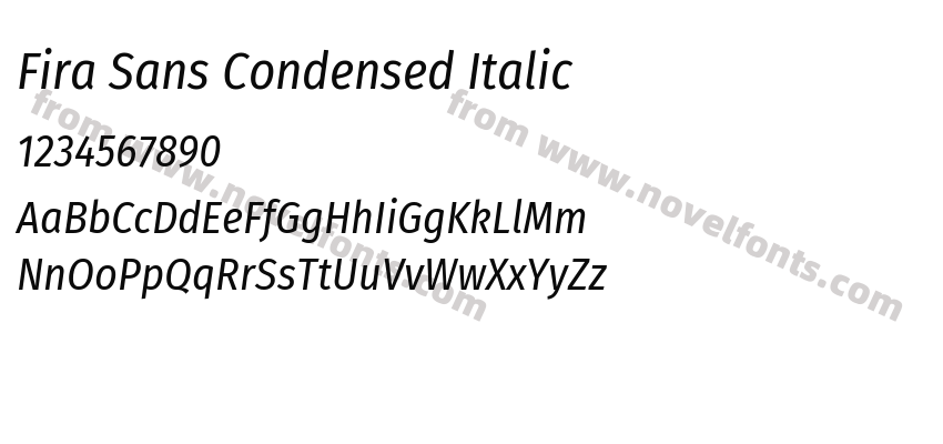 Fira Sans Condensed ItalicPreview