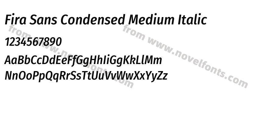 Fira Sans Condensed Medium ItalicPreview