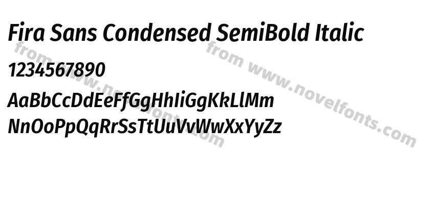 Fira Sans Condensed SemiBold ItalicPreview