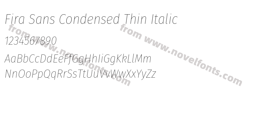 Fira Sans Condensed Thin ItalicPreview