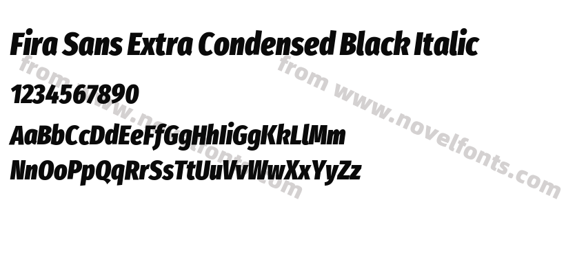 Fira Sans Extra Condensed Black ItalicPreview