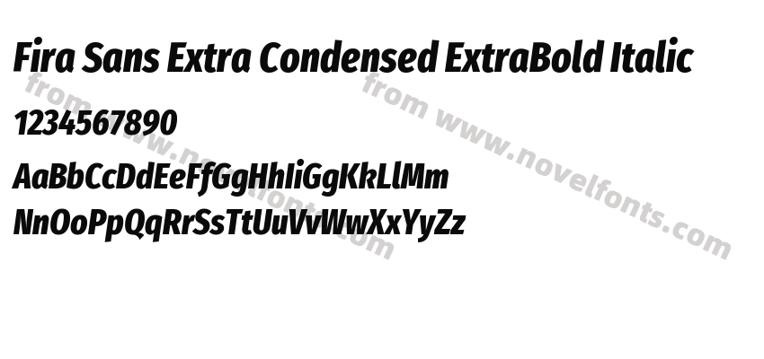 Fira Sans Extra Condensed ExtraBold ItalicPreview