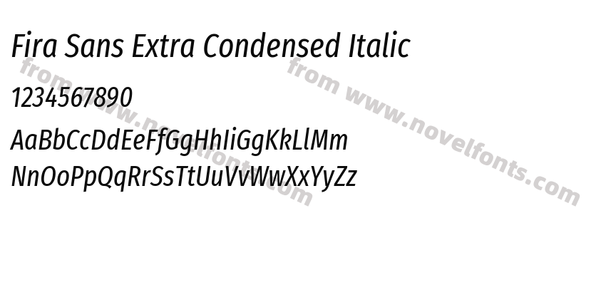 Fira Sans Extra Condensed ItalicPreview