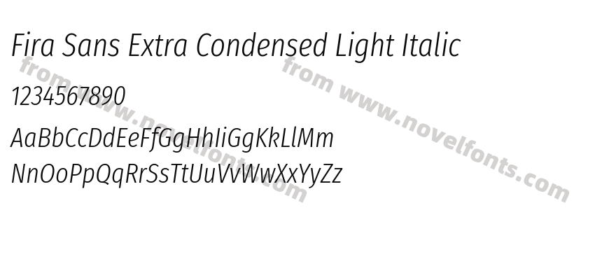 Fira Sans Extra Condensed Light ItalicPreview