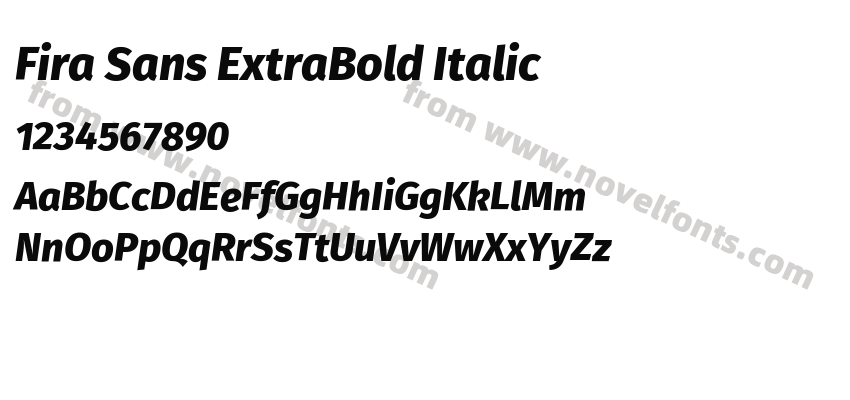 Fira Sans ExtraBold ItalicPreview