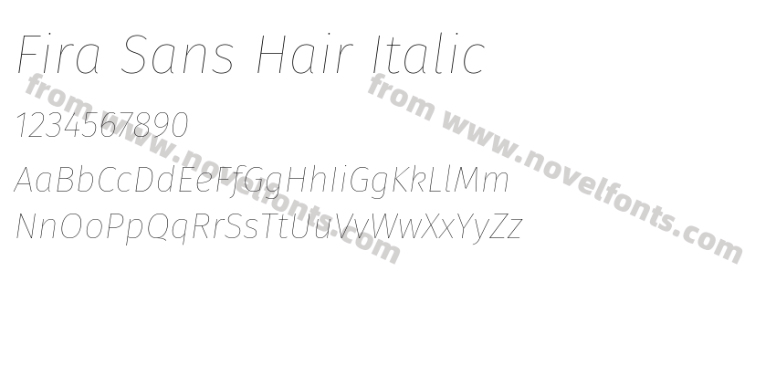 Fira Sans Hair ItalicPreview