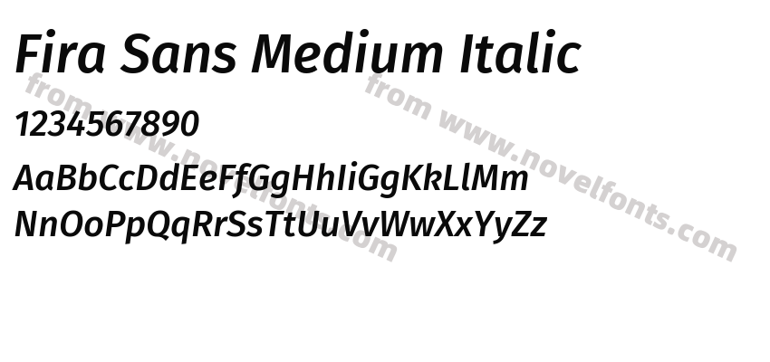 Fira Sans Medium ItalicPreview