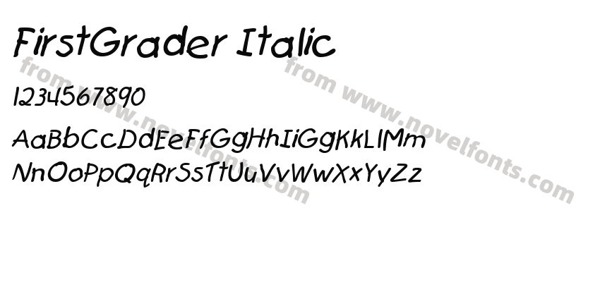 FirstGrader ItalicPreview