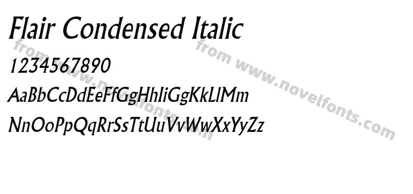 Flair Condensed ItalicPreview