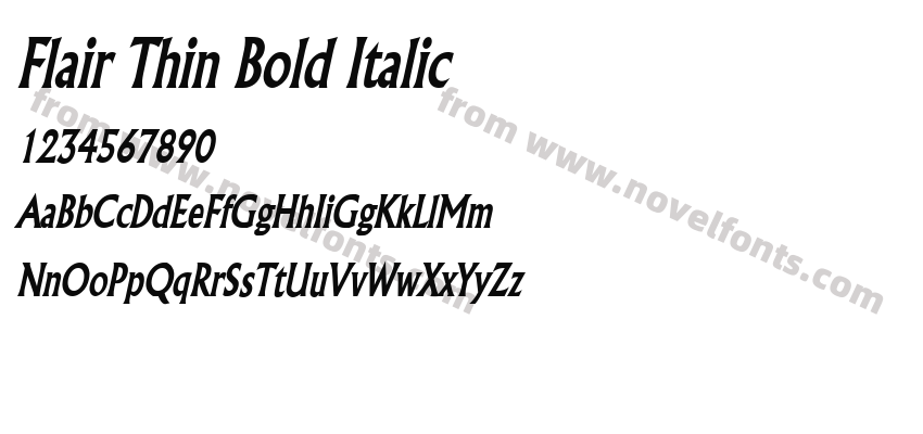 Flair Thin Bold ItalicPreview