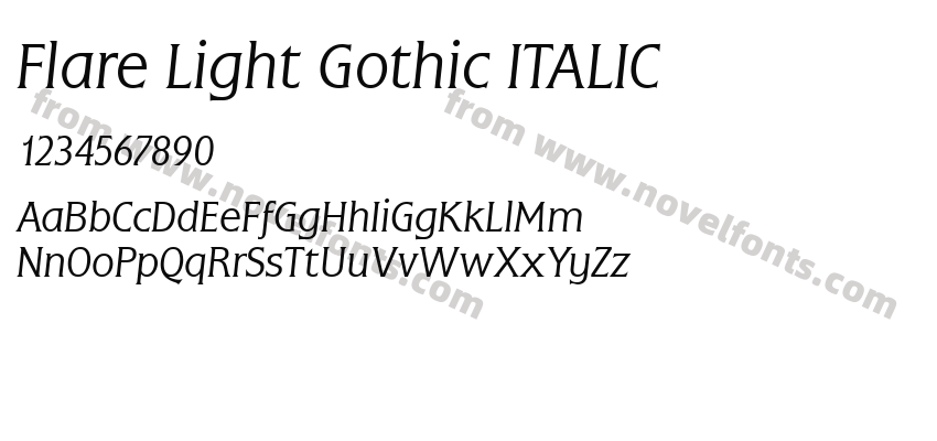 Flare Light Gothic ITALICPreview