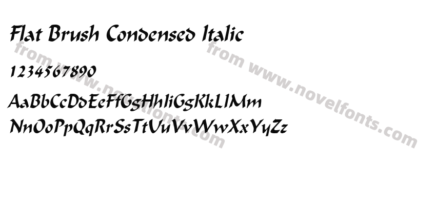 Flat Brush Condensed ItalicPreview