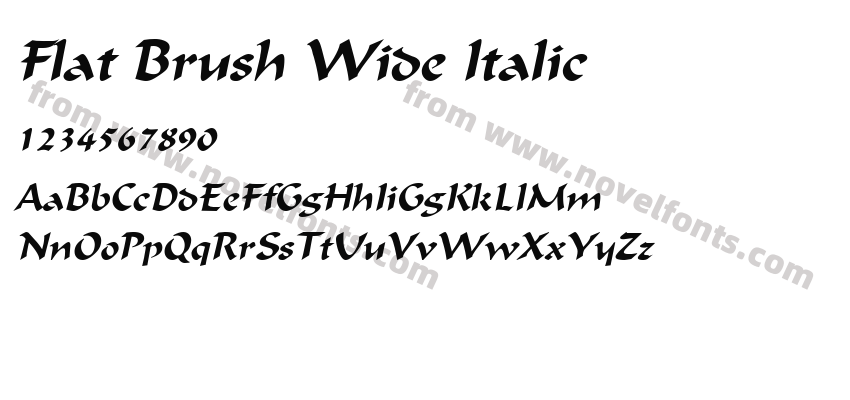 Flat Brush Wide ItalicPreview