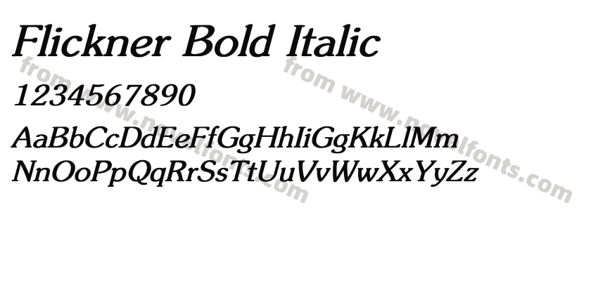 Flickner Bold ItalicPreview