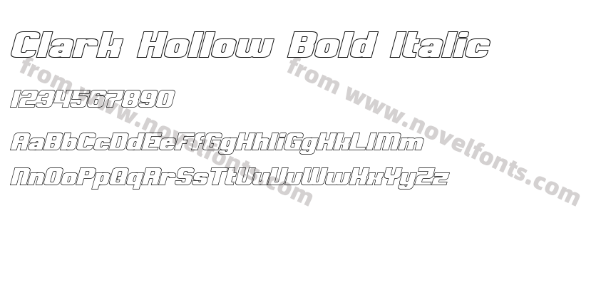 Clark Hollow Bold ItalicPreview