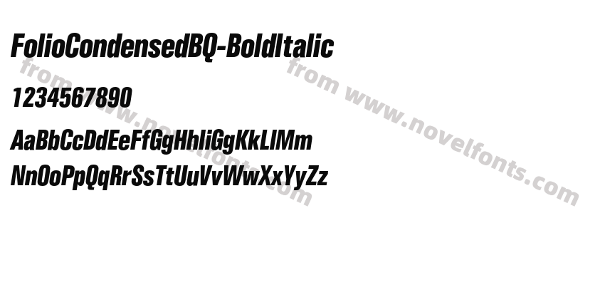 FolioCondensedBQ-BoldItalicPreview