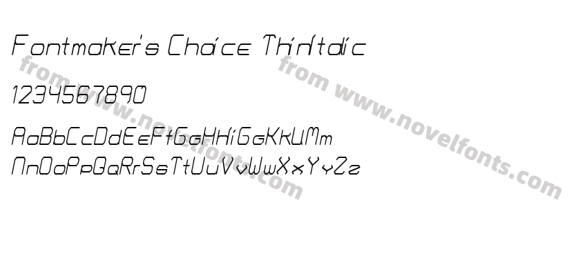 Fontmaker's Choice ThinItalicPreview