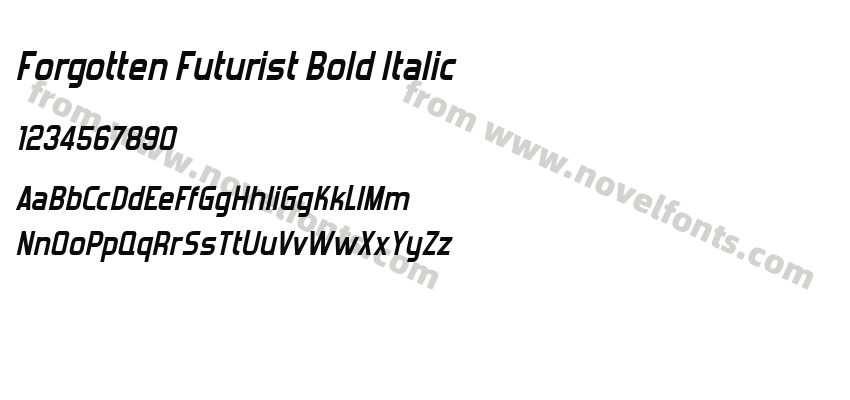 Forgotten Futurist Bold ItalicPreview