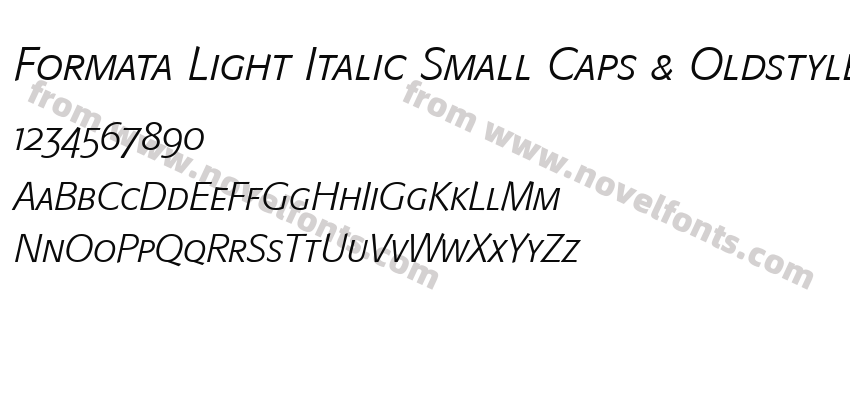 Formata Light Italic Small Caps & Oldstyle FiguresPreview