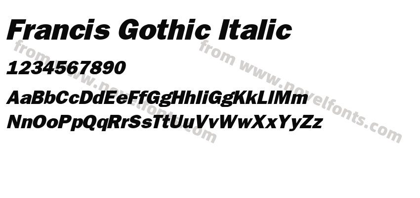 Francis Gothic ItalicPreview