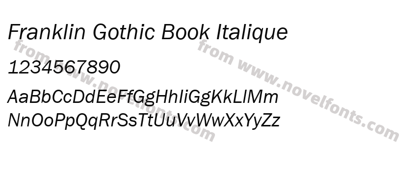 Franklin Gothic Book ItaliquePreview