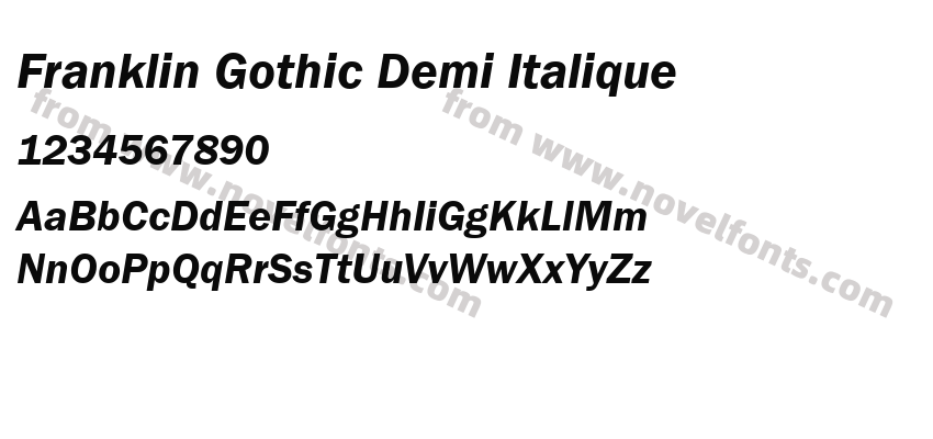 Franklin Gothic Demi ItaliquePreview