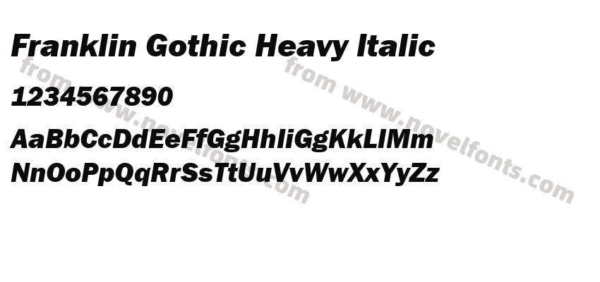 Franklin Gothic Heavy ItalicPreview