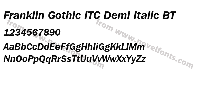 Franklin Gothic ITC Demi Italic BTPreview