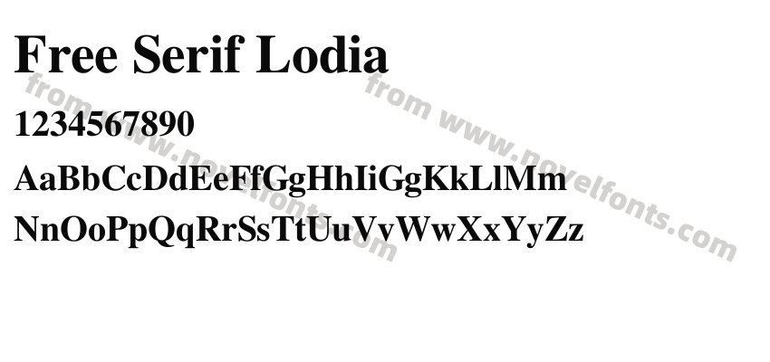 Free Serif LodiaPreview