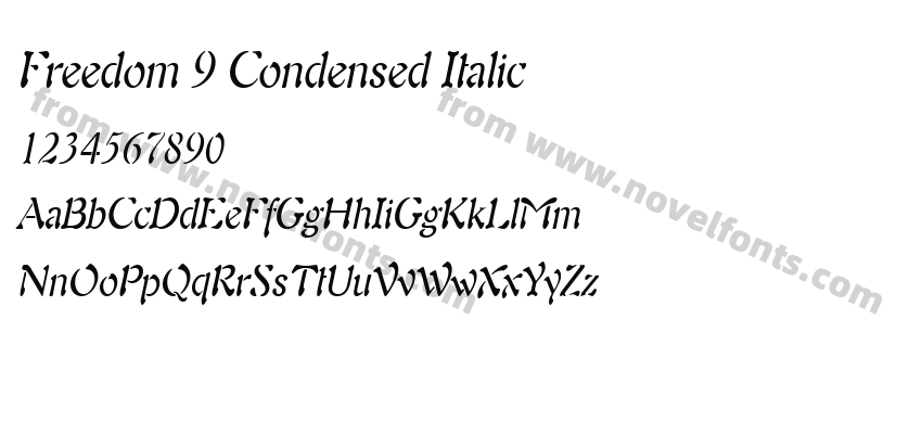 Freedom 9 Condensed ItalicPreview