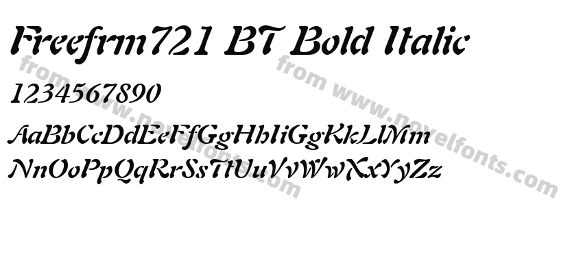 Freefrm721 BT Bold ItalicPreview