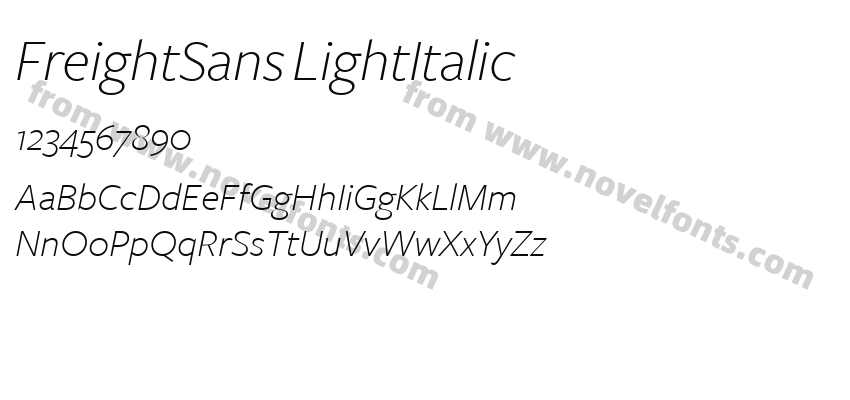 FreightSans LightItalicPreview