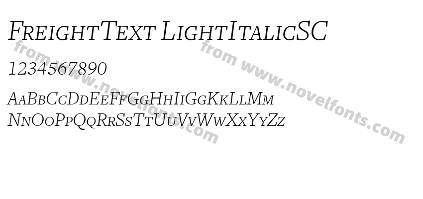 FreightText LightItalicSCPreview