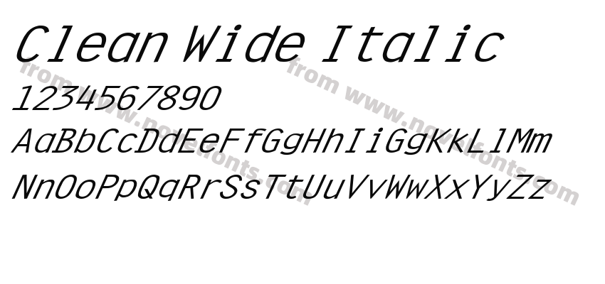 Clean Wide ItalicPreview