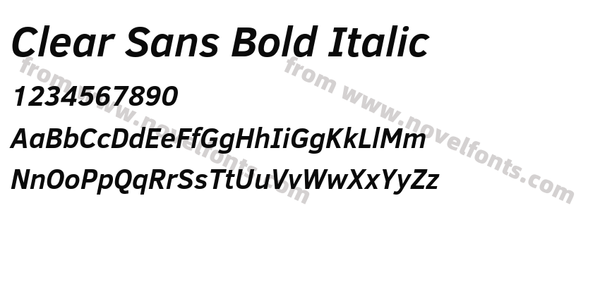 Clear Sans Bold ItalicPreview