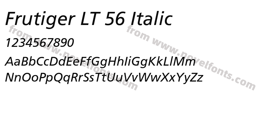 Frutiger LT 56 ItalicPreview